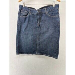 Levi's Denim Blue Jean Perfectly Skinny Skirt Sz 12 Knee Length Back Slit Pencil